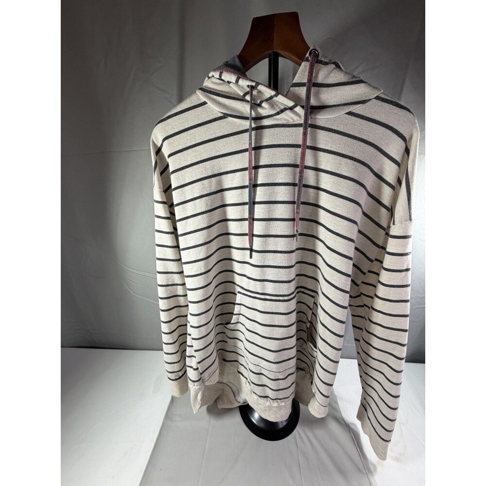 Maurice’s White Striped Hoodie Size Large,